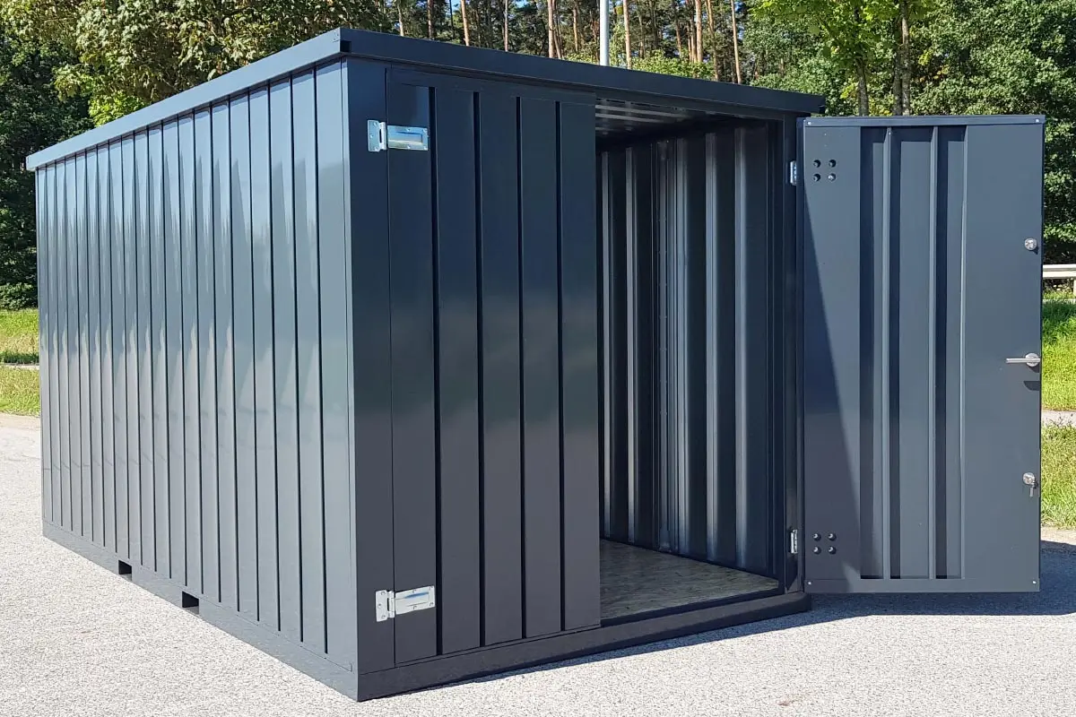 Franken Zaun Gerätehaus 3 m Anthrazit mit Doppeltür
