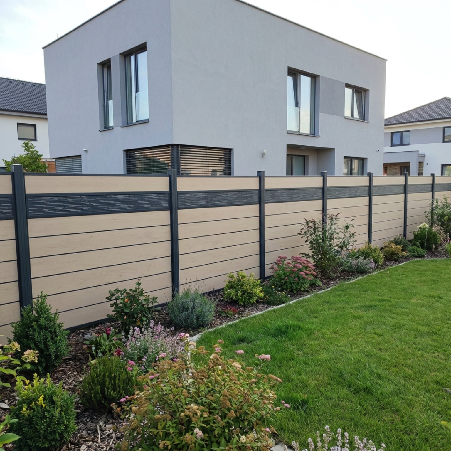WPC Sichtschutz Projekt Franken Zaun